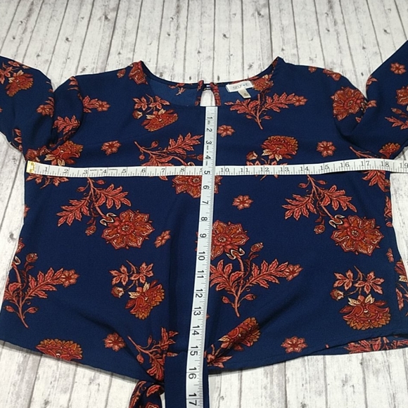 Self E Blue Long Bell Sleeve Blouse - Picture 3 of 8